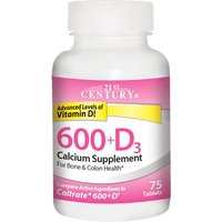 Calcium 600 + D3, 75 Tablets, 21st Century Health Care