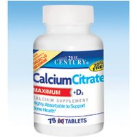 Calcium Citrate + D Maximum, 75 Caplets, 21st Century Health Care