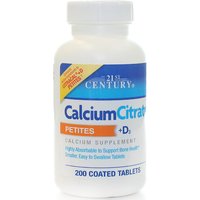 Calcium Citrate Petites + D3, 200 Coated Tablets, 21st Century HealthCare