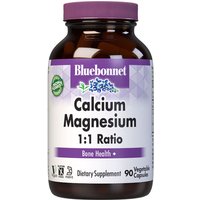 Calcium Magnesium 1:1 Ratio, 90 Vcaps, Bluebonnet Nutrition