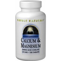 Calcium & Magnesium Chelate 250mg/125mg 100 tabs from Source Naturals
