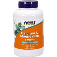 Calcium-Magnesium + Vitamin D, 120 Softgels, NOW Foods