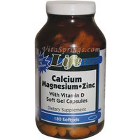 Calcium Magnesium Zinc, 180 Softgels, LifeTime