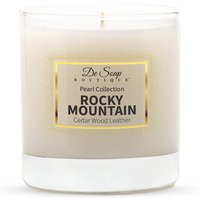 Luxury Candle - Rocky Mountain Cedar Wood Leather, 8.5 oz, De Soap Boutique