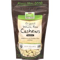 Organic Cashews, Whole, Raw & Unsalted, 10 oz, NOW Foods