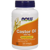 Castor Oil 650 mg, Dietary Supplement, 120 Softgels, NOW Foods