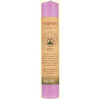 Chakra Energy Pillar Candle with Pure Essential Oils, Happiness (Violet), 1 Candle, Aloha Bay