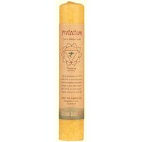 Chakra Energy Pillar Candle with Pure Essential Oils, Protection (Yellow), 1 Candle, Aloha Bay