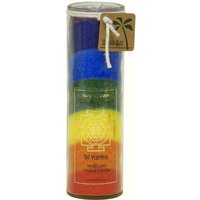 100% Vegetable Palm Wax Chakra Jar Candle, Unscented, Sri Yantra (Rainbow), 16 oz, Aloha Bay
