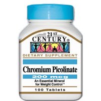 Chromium Picolinate 200 mcg 100 Tablets, 21st Century Health Care