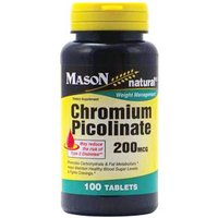Chromium Picolinate 200 mcg, 100 Tablets, Mason Natural