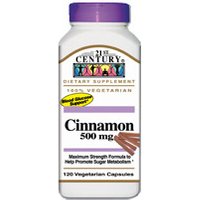 Cinnamon 500 mg 120 Vegetarian Capsules, 21st Century Health Care