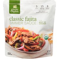 Classic Fajita Simmer Sauce for Beef or Chicken, 8 oz, Simply Organic