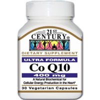Co-Q10 400 mg 30 Vegetarian Capsules, 21st Century Health Care