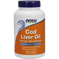 Cod Liver Oil Extra Strength 1000 mg, 180 Softgels, NOW Foods