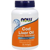 Cod Liver Oil Extra Strength 1000 mg, 90 Softgels, NOW Foods