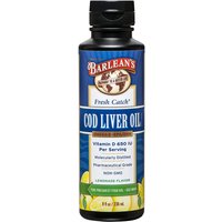 Fresh Catch Cod Liver Oil Liquid, Lemonade Flavor, 8 oz, Barleans Organic Oils