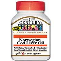 Cod Liver Oil Norwegian 110 Softgels, 21st Century Health Care