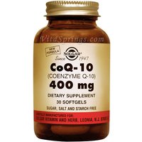 CoQ-10 400 mg (Coenzyme Q-10, CoQ10), 30 Softgels, Solgar