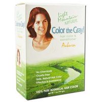 Natural Hair Color & Conditioner, Color The Gray, Auburn, 7 oz, Light Mountain Henna