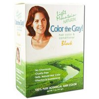 Natural Hair Color & Conditioner, Color The Gray, Black, 7 oz, Light Mountain Henna