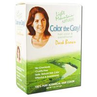 Natural Hair Color & Conditioner, Color The Gray, Dark Brown, 7 oz, Light Mountain Henna