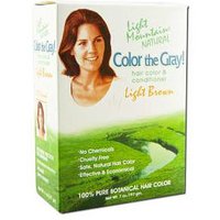 Natural Hair Color & Conditioner, Color The Gray, Light Brown, 7 oz, Light Mountain Henna
