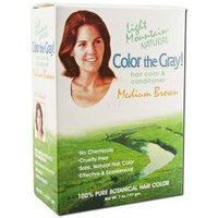 Natural Hair Color & Conditioner, Color The Gray, Medium Brown, 7 oz, Light Mountain Henna