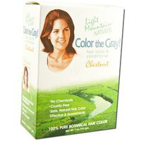 Natural Hair Color & Conditioner, Color The Gray, Chestnut, 7 oz, Light Mountain Henna