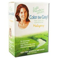 Natural Hair Color & Conditioner, Color The Gray, Mahogany, 7 oz, Light Mountain Henna