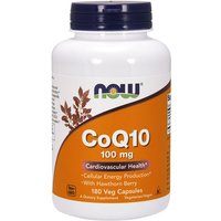 CoQ10 100 mg with Hawthorn Berry Vegetarian, Value Size, 180 Veg Capsules, NOW Foods