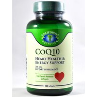 CoQ10 200 mg, Heart Health & Energy Support, 100 Quick Release Softgels, California Nutrition