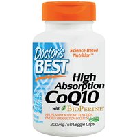 High Absorption CoQ10 200mg with Bioperine, 60 veggie caps, Doctors Best (Naturally Fermented)