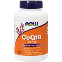 CoQ10 60 mg Vegetarian, Value Size, 180 Veg Capsules, NOW Foods