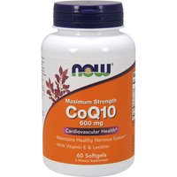CoQ10 600 mg Maximum Strength, 60 Softgels, NOW Foods