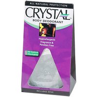 Mineral Deodorant Stone with Dish, Unscented, 5 oz, Crystal Body Deodorant
