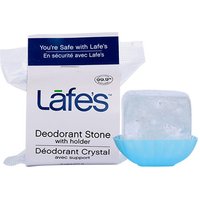 Lafes Crystal Deodorant Stone Large with Dish, 6 oz, Natural BodyCare