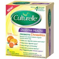 Culturelle Digestive Health Probiotic Chewables, Orange, 24 Tablets, i-Health, Inc.