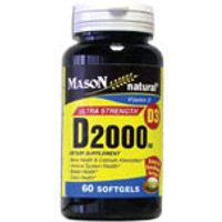 Vitamin D 2000 IU, 60 Softgels, Mason Natural