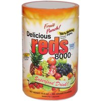Delicious Reds 8000 Superfood Drink, Fruit Punch Flavor, 10.6 oz, Greens World Inc.