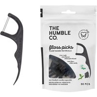 Dental Floss Picks Double Thread - Charcoal, 50 pcs, The Humble Co.