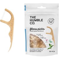 Dental Floss Picks Double Thread - Mint, 50 pcs, The Humble Co.