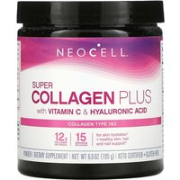 Super Collagen Plus Powder, with Vitamin C & Hyaluronic Acid, 6.9 oz (195 g), NeoCell
