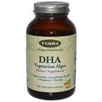 DHA Vegetarian Algae, 60 Vegetarian Softgels, Flora Health