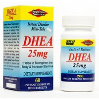DHEA 25 mg, 200 Instant Dissolve Tablets, Superior Source