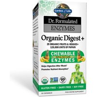 Dr. Formulated Enzymes Organic Digest Plus - Chewable Tropical Fruit, 90 Tablets, Garden of Life