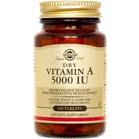 Dry Vitamin A 5,000 IU, 100 Tablets, Solgar
