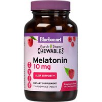 EarthSweet Chewables Melatonin 10 mg, Raspberry Flavor, 120 Chewable Tablets, Bluebonnet Nutrition