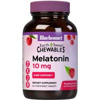 EarthSweet Chewables Melatonin 10 mg, Raspberry Flavor, 60 Chewable Tablets, Bluebonnet Nutrition