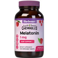 EarthSweet Chewables Melatonin 1 mg, Natural Raspberry Flavor, 120 Chewable Tablets, Bluebonnet Nutrition